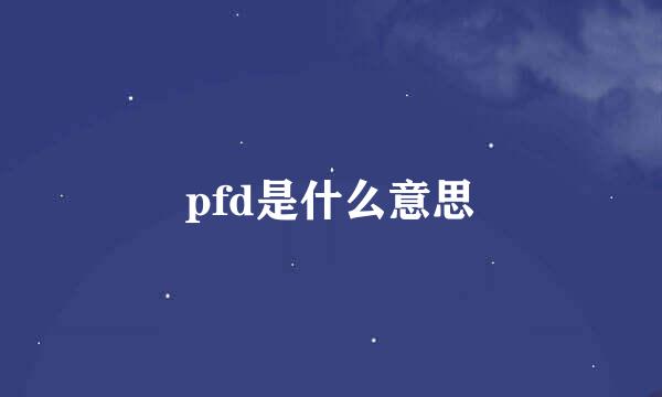 pfd是什么意思