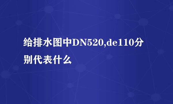 给排水图中DN520,de110分别代表什么