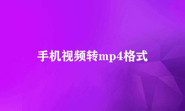 手机视频转mp4格式