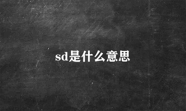 sd是什么意思