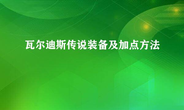 瓦尔迪斯传说装备及加点方法
