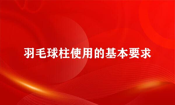 羽毛球柱使用的基本要求