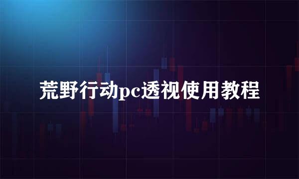 荒野行动pc透视使用教程