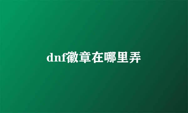 dnf徽章在哪里弄