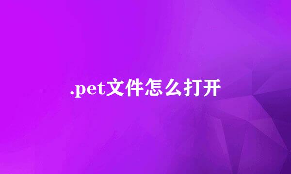 .pet文件怎么打开