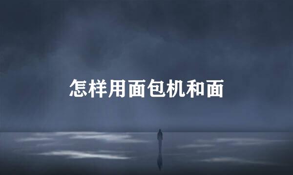怎样用面包机和面