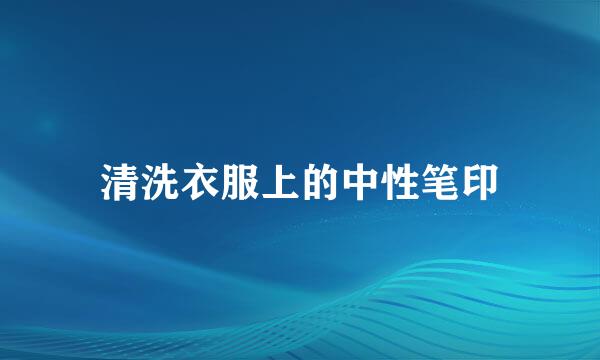 清洗衣服上的中性笔印