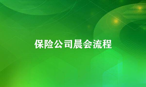 保险公司晨会流程