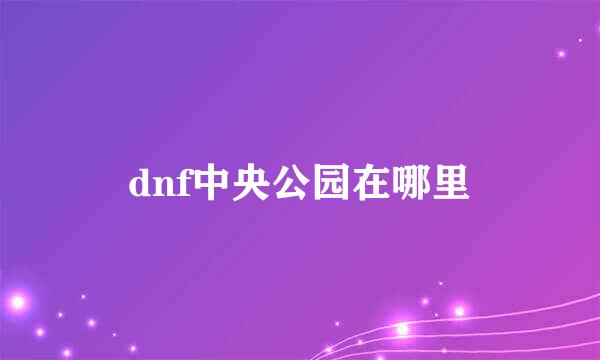 dnf中央公园在哪里