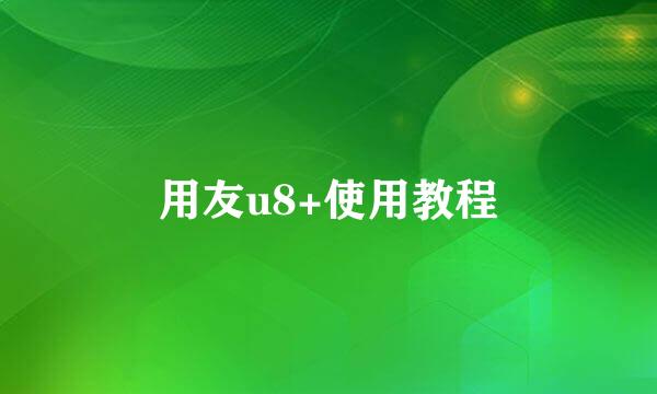 用友u8+使用教程