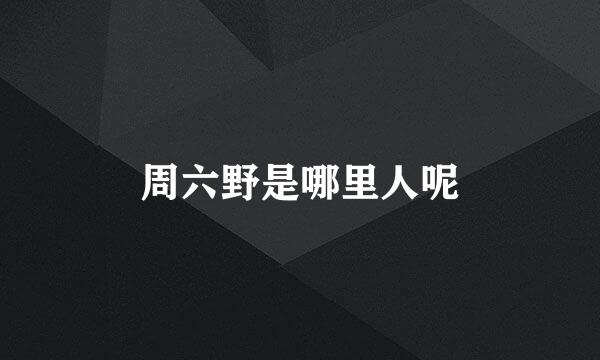 周六野是哪里人呢