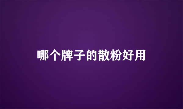 哪个牌子的散粉好用
