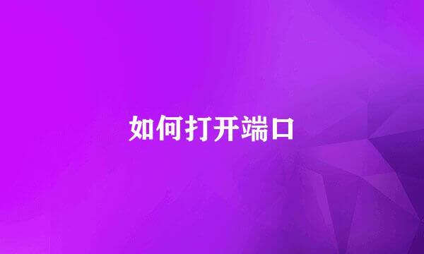 如何打开端口