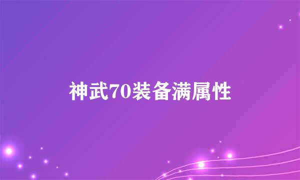 神武70装备满属性