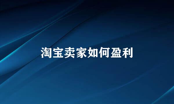 淘宝卖家如何盈利