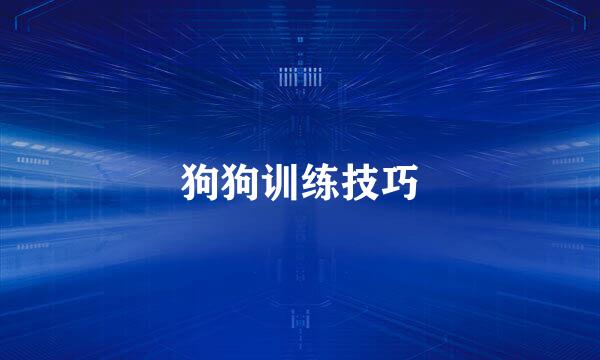 狗狗训练技巧