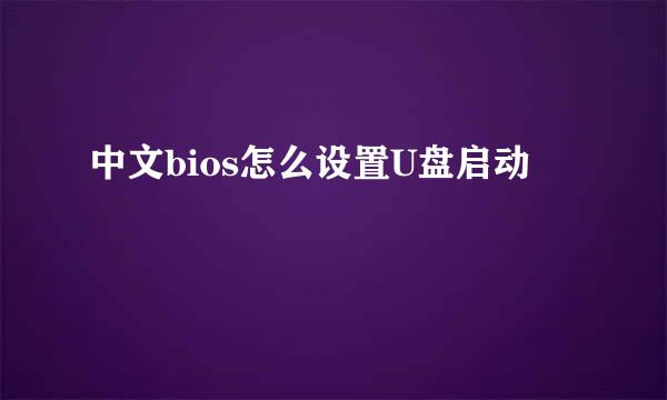 中文bios怎么设置U盘启动