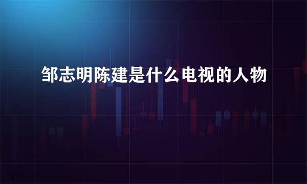 邹志明陈建是什么电视的人物