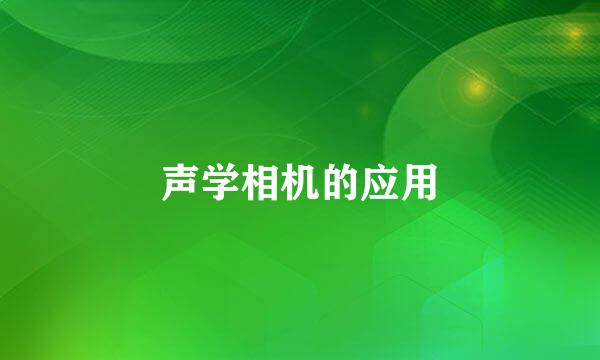 声学相机的应用