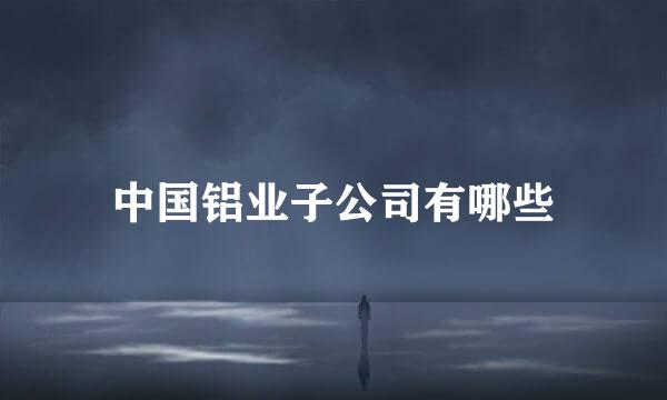 中国铝业子公司有哪些
