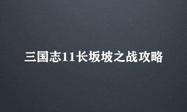 三国志11长坂坡之战攻略