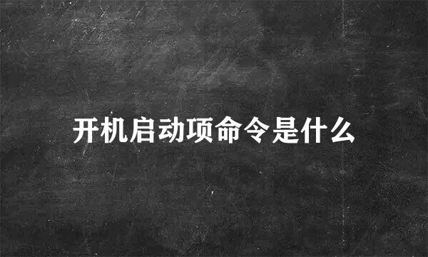 开机启动项命令是什么
