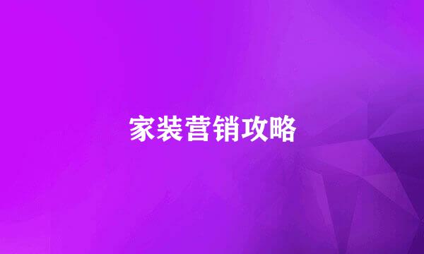 家装营销攻略