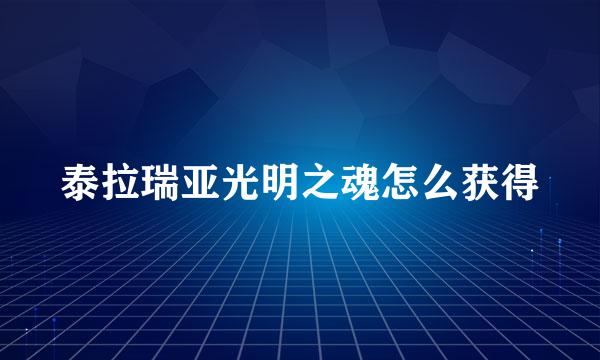 泰拉瑞亚光明之魂怎么获得