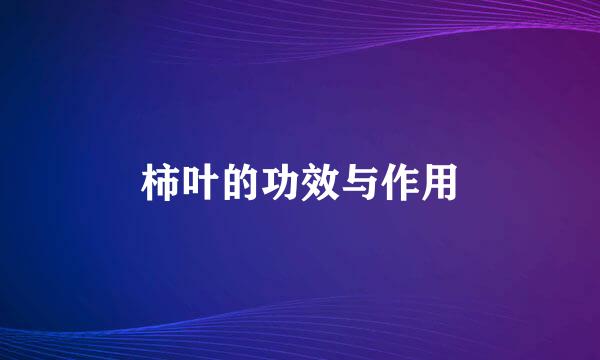 柿叶的功效与作用