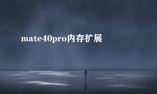 mate40pro内存扩展