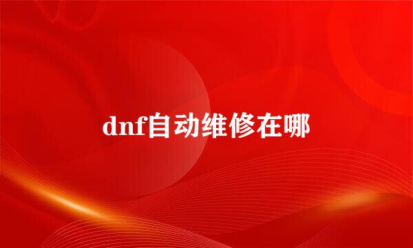 dnf自动维修在哪