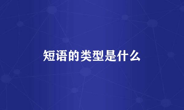 短语的类型是什么