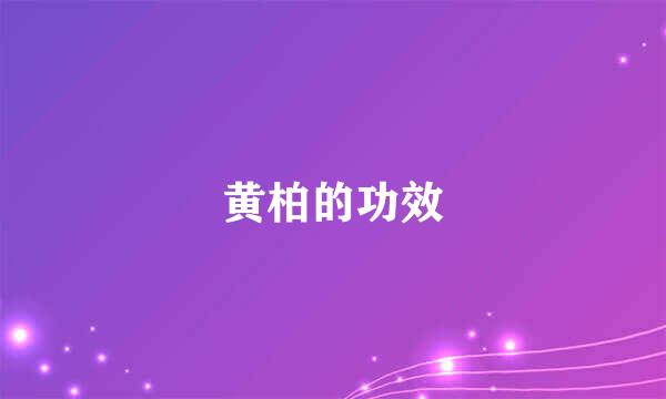 黄柏的功效
