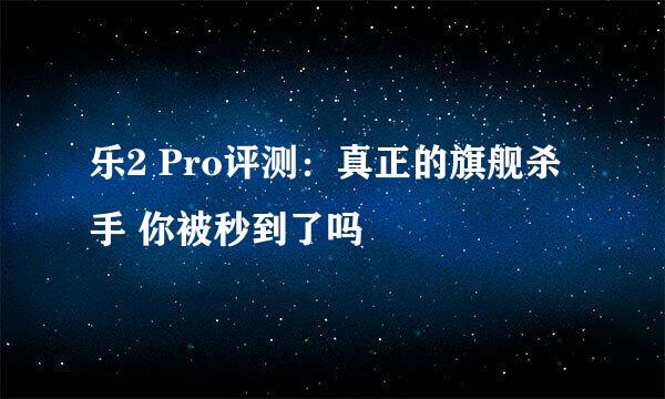 乐2 Pro评测：真正的旗舰杀手 你被秒到了吗