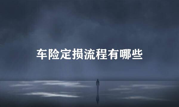 车险定损流程有哪些