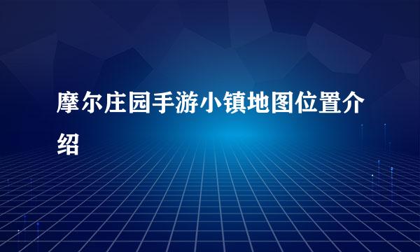 摩尔庄园手游小镇地图位置介绍