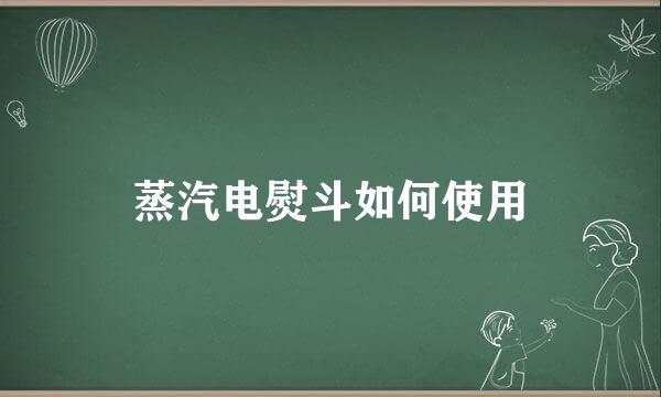 蒸汽电熨斗如何使用