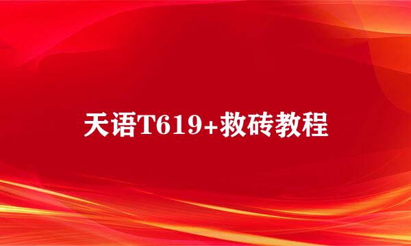 天语T619+救砖教程