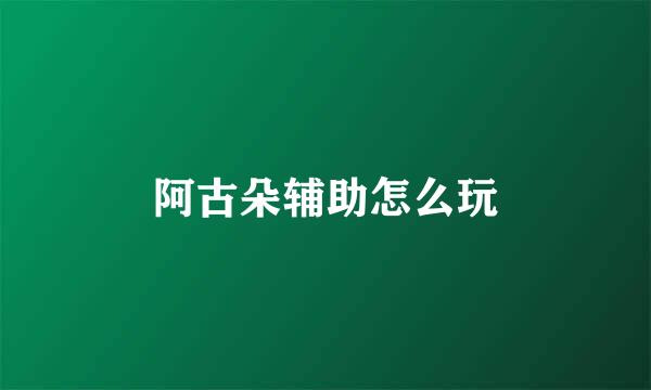 阿古朵辅助怎么玩